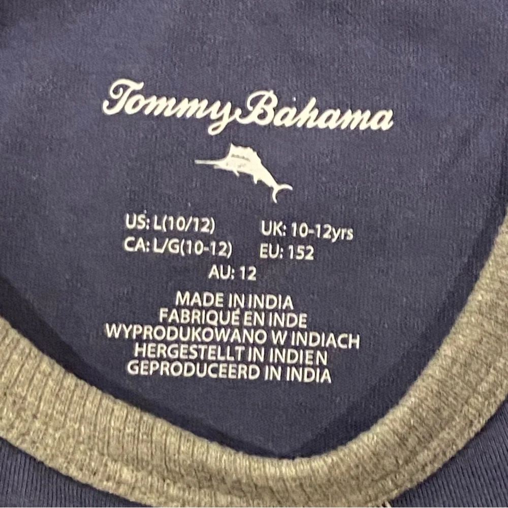 Tommy Bahama Shirt Boys Blue Tank Top Casual Beach Youth Large 10-12‎